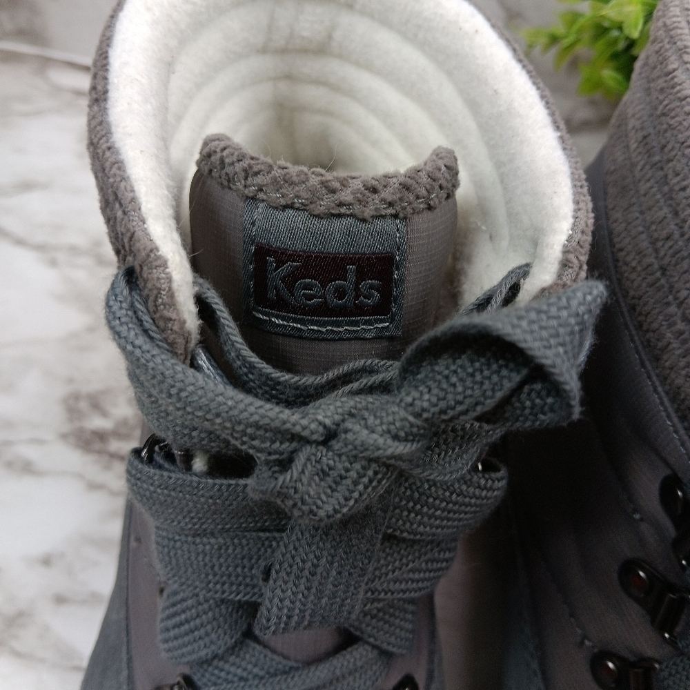 KEDS SOFTERRA Women's Ankle Lace-up Camp Boots Gray Suede Size 8 hiking outdoor - Picture 6 of 10